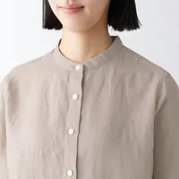 Women's Linen Stand Collar Shirt
