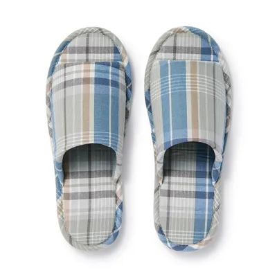 Madras Check Open Toe Slippers