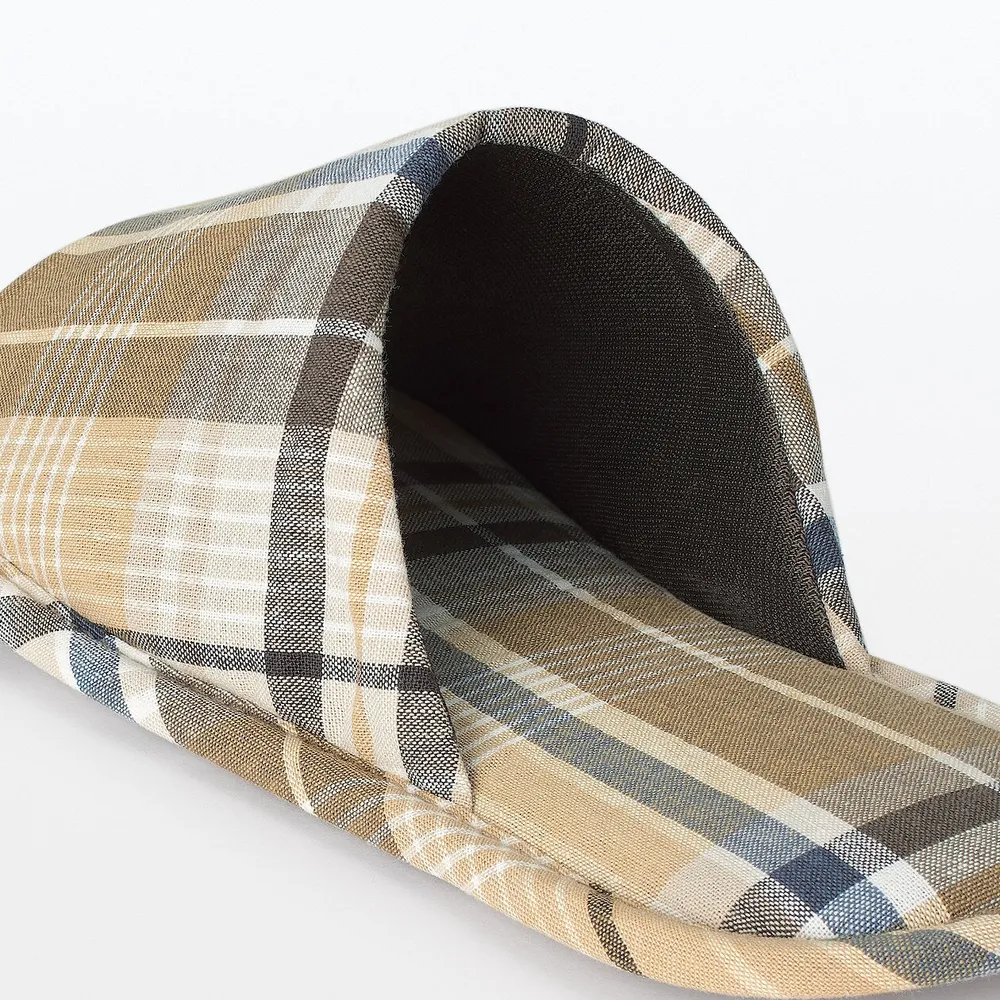 MUJI Madras Check Open Toe Slippers