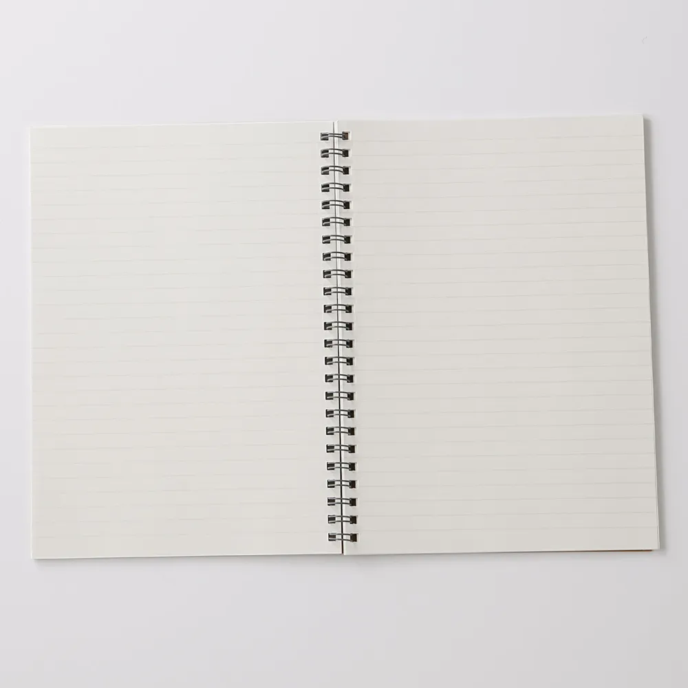 Beige Double Ring Lined Notebook