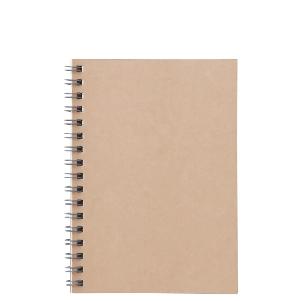 Beige Double Ring Lined Notebook