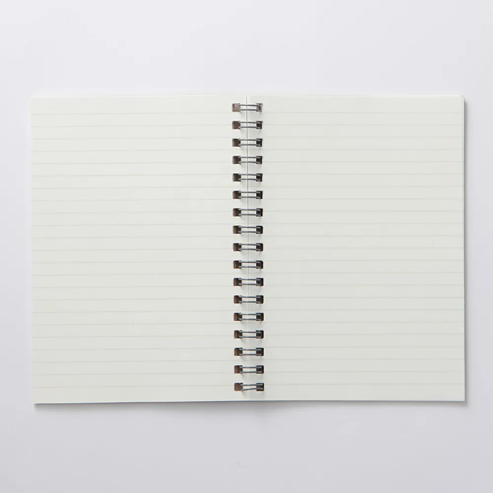 Beige Double Ring Lined Notebook