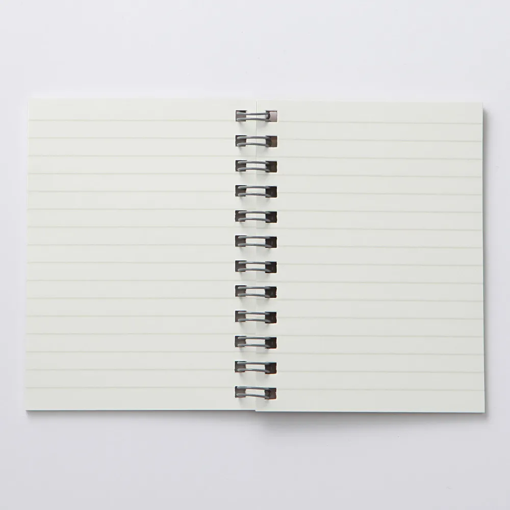 Beige Double Ring Lined Notebook