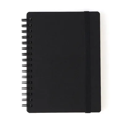 Double Ring Lined Notebook with Strap A6