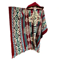 The Inca Poncho- Burgundy
