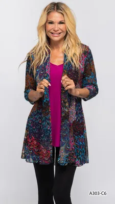 PRINTED  CARDIGAN A303 PTINT-C6