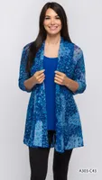 BLUE BLENDED CARDIGAN PRINT C43