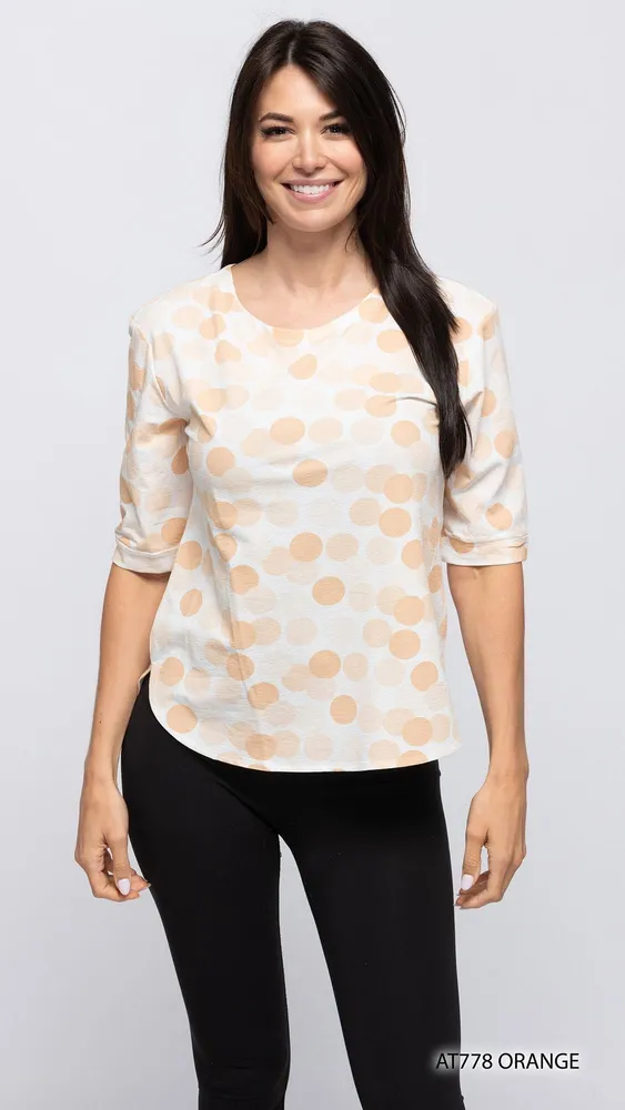 Polka Dot 3/4 Sleeves Top