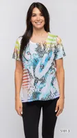 GREEN MIXED COLORS MODREN TOP PRINT 3