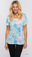 BLENDED BLUE WITH PINK LEAF TOP PRINT 2