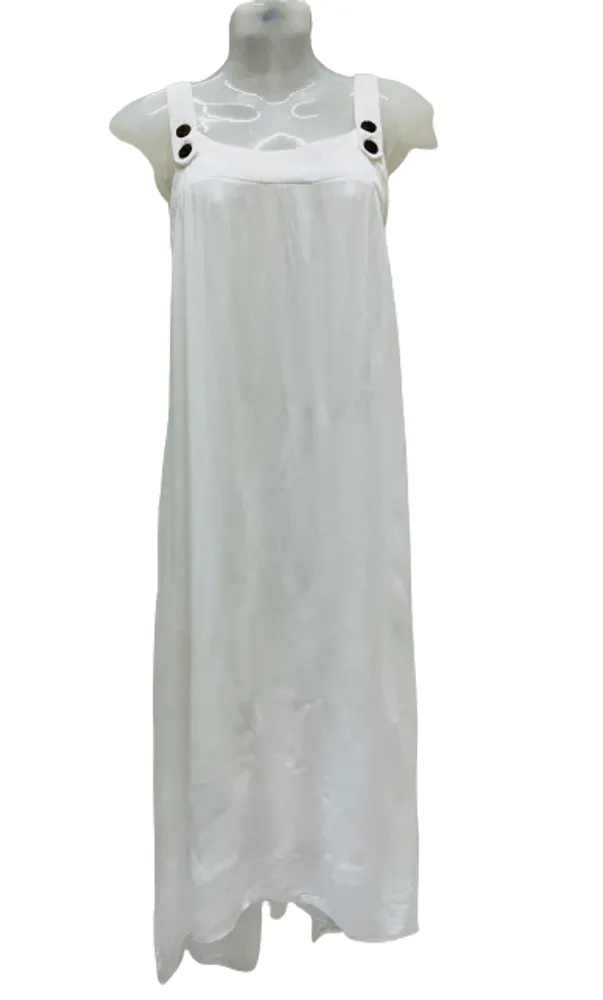 WHITE / ASYMMETRICAL  DRESS WITH POCKETS