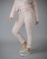 Dusty Rose Pants with Sequins on Pockets