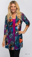 COLOR BLEND CARDIGAN PRINT C31