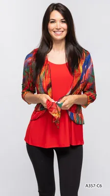 RED BLEND SHORT COVERUP PRINT C6