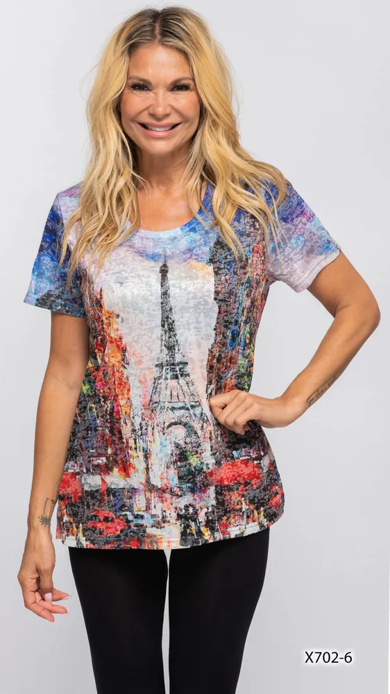 EIFFEL TOWER DESIGNER TOP WITH SLEVEES PRINT 6