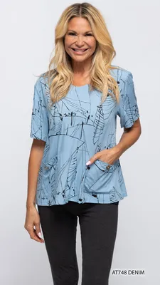 Blue Trendy Two pocket Top