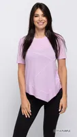 PURPLE STRIPS  TOP WITH SLEVEES (PURPLE)