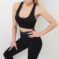 Women Workout Activewear Sports-Bra Outfit Leggings Seamless Fitness High-Waist New Gym