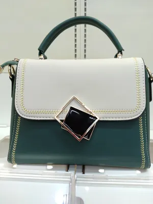 White Green Short Handbag