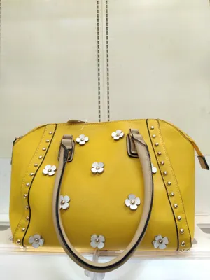 Yellow Floral Patches Handbag