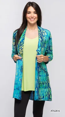 BLUE GREEN BLENDED DESINER CARDIGAN PRINT 6