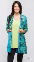 BLUE GREEN BLENDED DESINER CARDIGAN PRINT 6