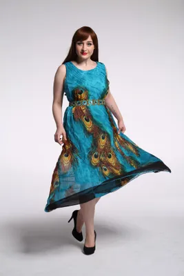 Bohemia Style Beach Printing Chiffon Dress