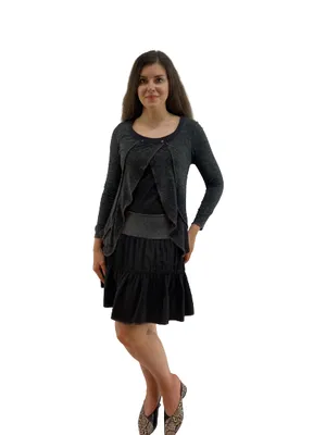 BLACK GREY  DESIGNER ITALIAN DRESS