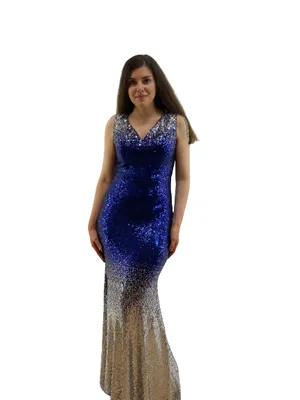 Blue/Silver Sequin Party Dress