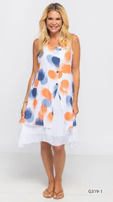 WHITE /ORANGE/ /BLUE BUTTON DETAIL PRINT-1