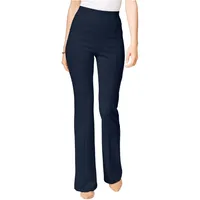 Navy Plain Strachy Stright  Pant