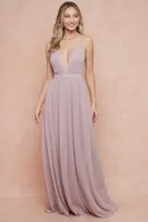 LADIES SLEEVELESS CIRSS CROSS CHIFFON MAXI DRESS