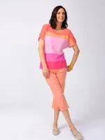 Fuchsia Combo Short Sleeves Pullover