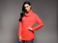 Red High Neck Stylish Sweater