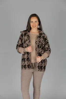 Taupe Collared Jacket with Buttons
