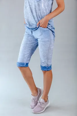Jeans Colored Designer Shorts with Pockets
