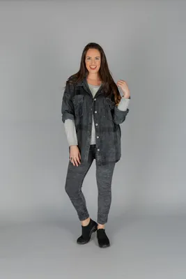 Pewter Designer Jacket with Buttons