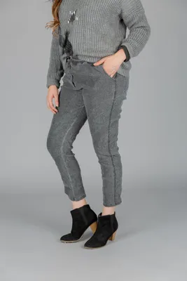 Grey Designer Pants with Drawstring