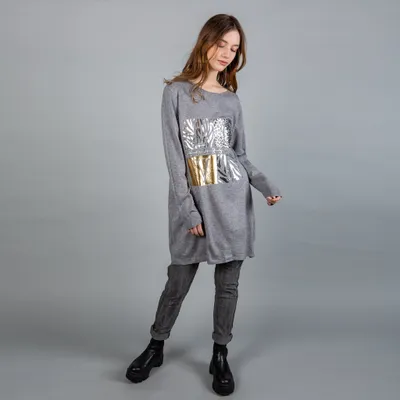 Grey Colored 'Love Yourself' Printed dress