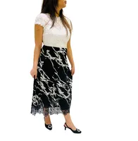 Printed Skirt with Lacy Bottom (Print 208