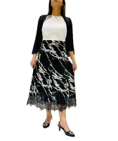 Printed Skirt with Lacy Bottom (Print 208