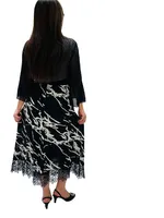 Printed Skirt with Lacy Bottom (Print 208