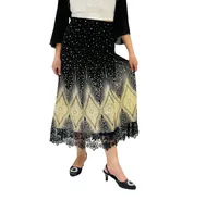 Printed Skirt with LACY  TRIM Bottom (Print 211