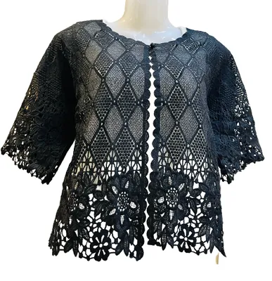 Black Lace Designer CARDIGAN /COVERUP WITH SLEVEES