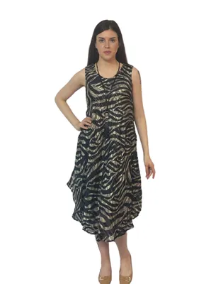 Women's Summer Casual Dress One Size Knee Length Sleeveless Dress