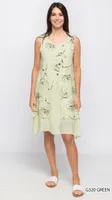 LIGHT GREEN BUTTON /LAYERED STYLE MODREN DRESS