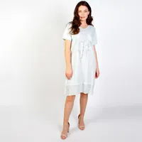 PISTASIAO/ LACE TRIM DRESS