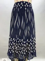 NAVY SKIRT WITH LACY TRIM Print 207