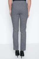 Navy/Off-white Wave Print Pull-On Straight Leg Pants