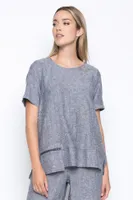 Short Sleeve Top With Zip Pocket